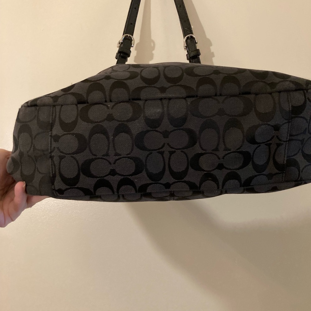 Coach black signature SHOULDERBAG  tote F17725 - Picture 5 of 12